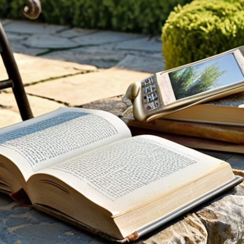 **

Prompt: A serene Italian garden, bathed in warm sunlight. An open book lies on a stone bench, beside a half-finished watercolor painting. A smartphone sits face down, ignored. Focus on natural textures and calming colors.

**