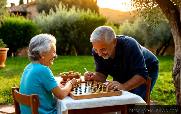 언플러그드 시간의 가치 이해하기 - Photorealistic Italian family enjoying an unplugged Sunday afternoon in a sunlit Tuscan garden, gran...